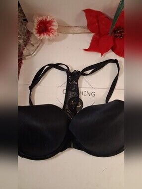 Black Lace Racerback Push-Up Bra